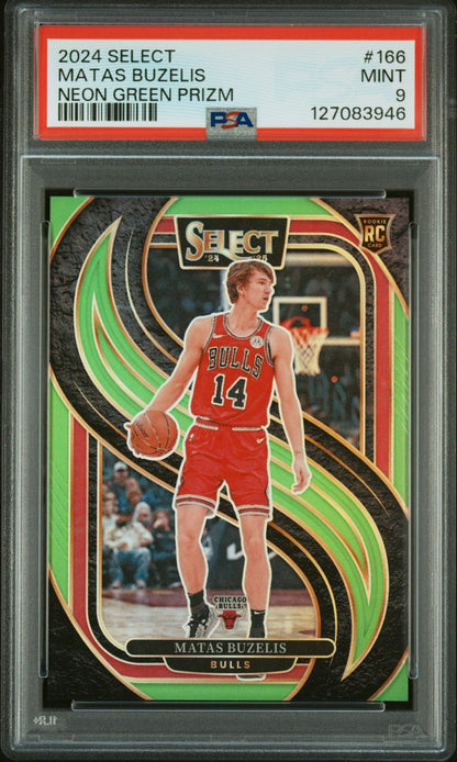 2024 Panini Select Neon Green Prizm #166 Matas Buzelis