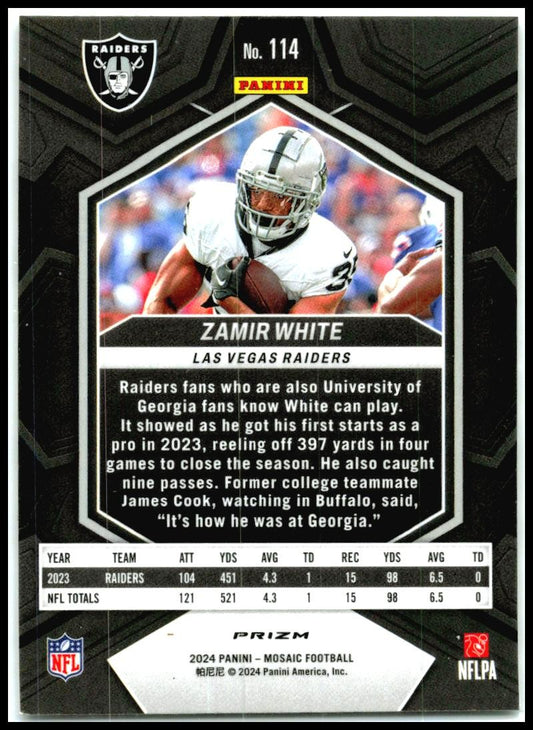 2024 Panini Mosaic Mosaic #114 Zamir White Las Vegas Raiders