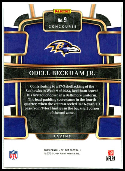 2023 Panini Select #9 Odell Beckham Jr. Baltimore Ravens