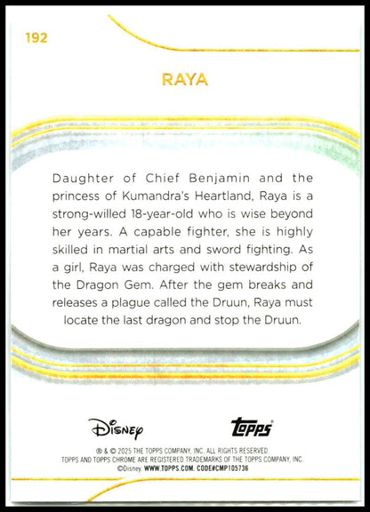 2025 Topps Chrome Disney #192 Raya