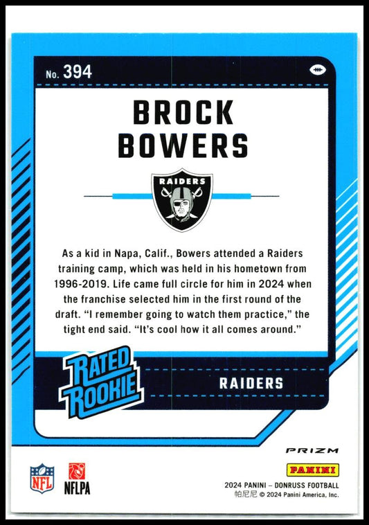 2024 Donruss Optic Rated Rookies Preview Red Wave #394 Brock Bowers Rookie