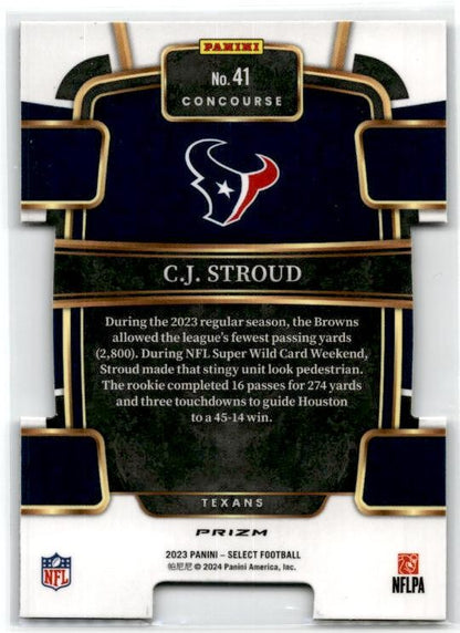 2023 Panini Select Black and Red Prizms Die Cuts #41 C.J. Stroud Rookie Texans