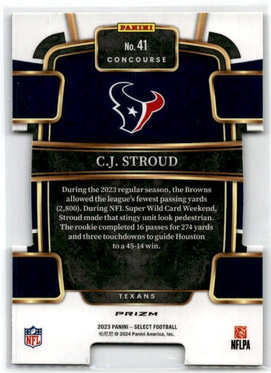 2023 Panini Select Black and Red Prizms Die Cuts #41 C.J. Stroud Rookie Texans