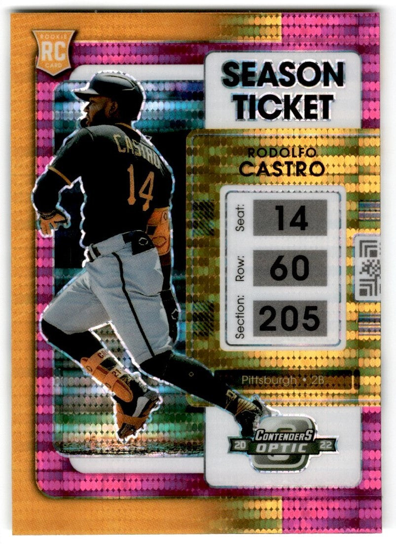 2022 Panini Chronicles Contenders Optic Pink Pulsar Rodolfo Castro Rookie San