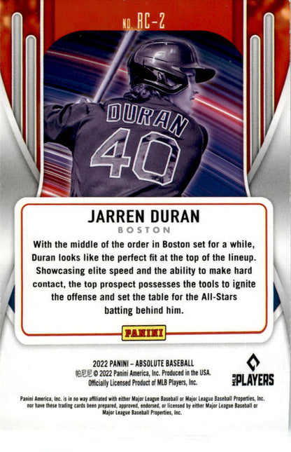 2022 Panini Absolute Rookie Class Retail #RC-2 Jarren Duran Boston Red Sox