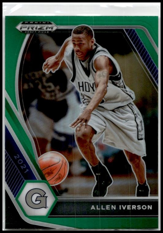 2021 Panini Prizm Draft Picks Green #85 Allen Iverson Georgetown Hoyas