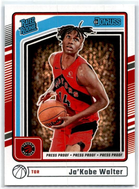2024-25 Donruss Press Proof #231 Ja'Kobe Walter Rookie Toronto Raptors