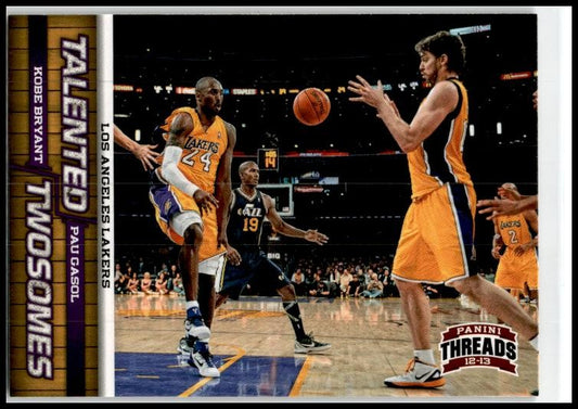 2012-13 Panini Threads Talented Twosomes #5 Bryant / Gasol Los Angeles Lakers