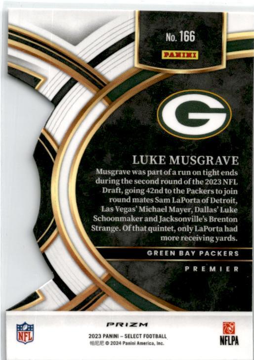 2023 Panini Select Silver Prizms Die Cuts #166 Luke Musgrave Green Bay Packers