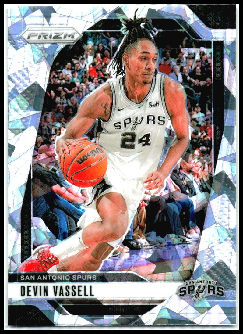 2024-25 Panini Prizm Prizms Ice #25 Devin Vassell San Antonio Spurs