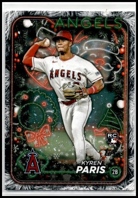 2024 Topps Holiday Silver Glitter #H130 Kyren Paris Los Angeles Angels