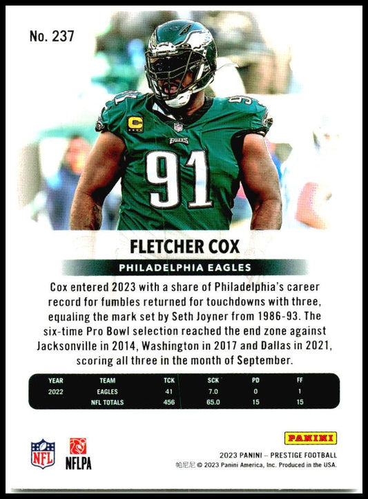 2023 Panini Prestige #237 Fletcher Cox Philadelphia Eagles