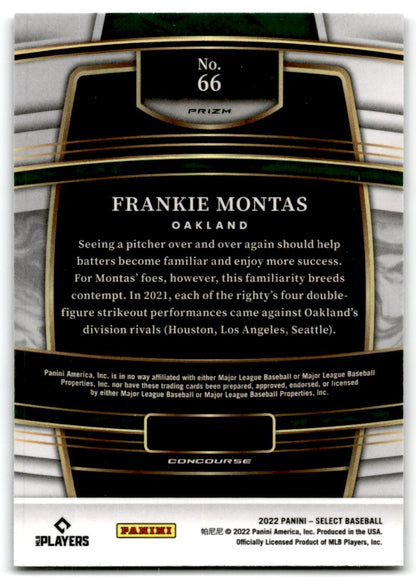 2022 Panini Select Scope Prizm Frankie Montas Oakland Athletics #66
