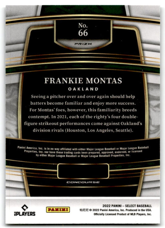 2022 Panini Select Scope Prizm Frankie Montas Oakland Athletics #66
