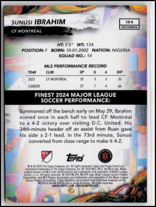 2024 Finest MLS #184 Sunusi Ibrahim