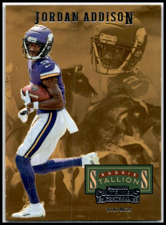 2023 Panini Contenders Rookie Stallions #24 Jordan Addison Minnesota Vikings