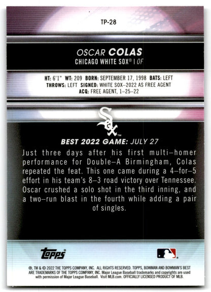 2022 Bowman Best Top Prospects Oscar Colas Chicago White Sox #TP-28