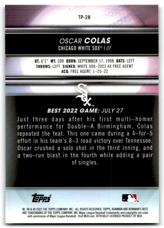 2022 Bowman Best Top Prospects Oscar Colas Chicago White Sox #TP-28