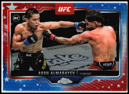 2025 Topps Chrome UFC Red Blue #182 Assu Almabayev