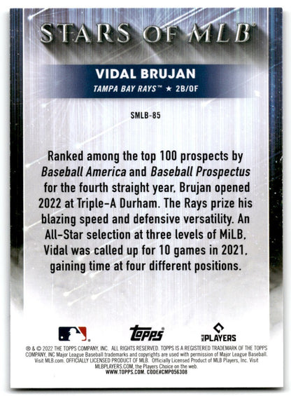 2022 Topps Star of MLB Vidal Brujan Tampa Bay Devil Rays #SMLB-85