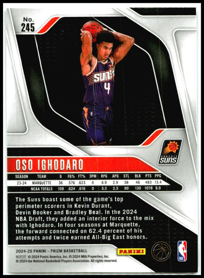 2024-25 Panini Prizm #245 Oso Ighodaro Rookie Phoenix Suns