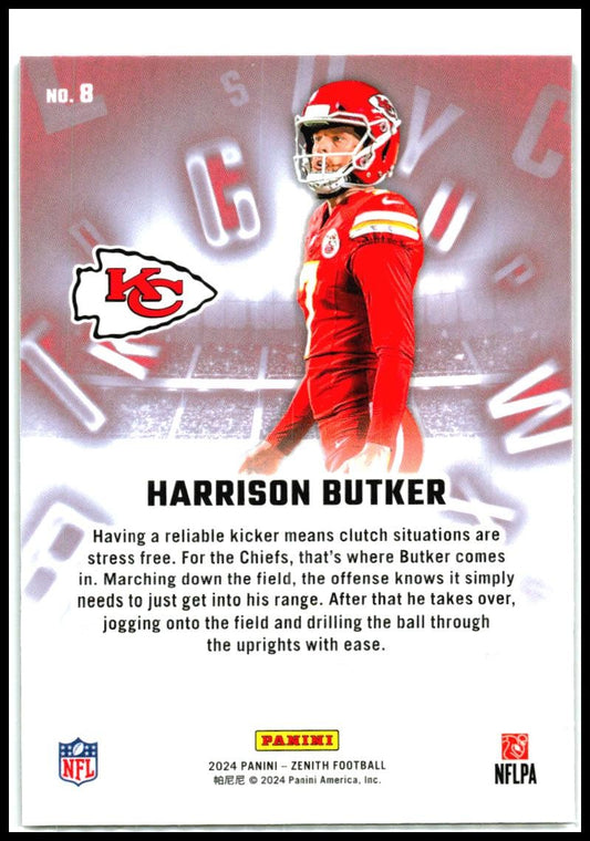 2024 Panini Zenith A to Z #8 Harrison Butker Kansas City Chiefs
