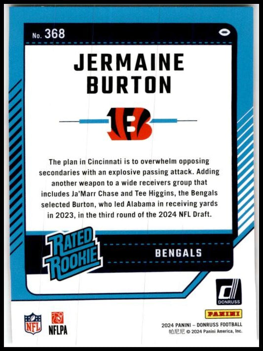 2024 Donruss #368 Jermaine Burton Rookie Cincinnati Bengals