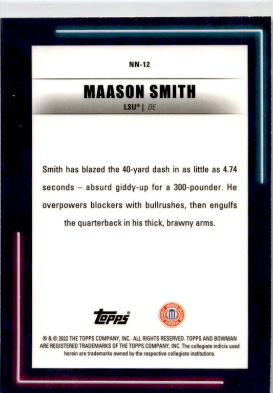 2022-23 Bowman's Best University Neon Neophytes #NN-12 Maason Smith LSU