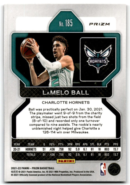 2021-22 Panini Prizm Red White & Blue Prizm LaMelo Ball Charlotte Hornets #185