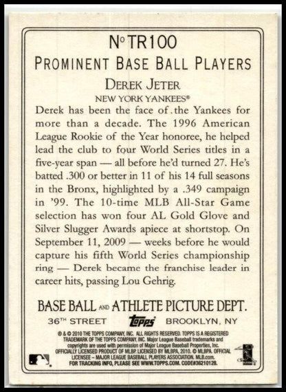 2010 Topps Turkey Red #TR100 Derek Jeter New York Yankees