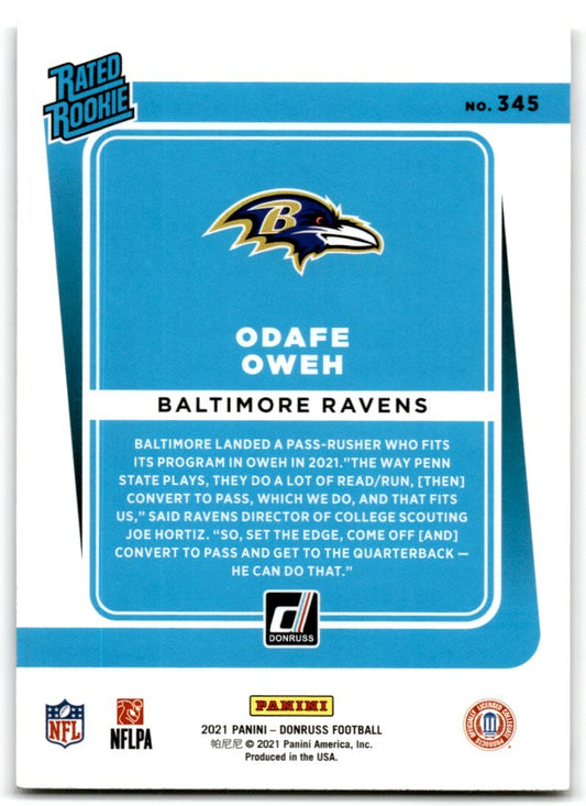 2021 Donruss Odafe Oweh Rookie Baltimore Ravens #345