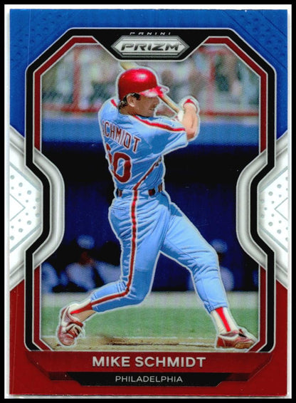 2021 Panini Prizm Red/White/Blue Prizm #124 Mike Schmidt Philadelphia Phillies
