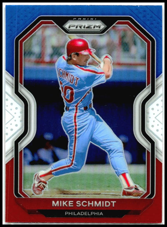 2021 Panini Prizm Red/White/Blue Prizm #124 Mike Schmidt Philadelphia Phillies