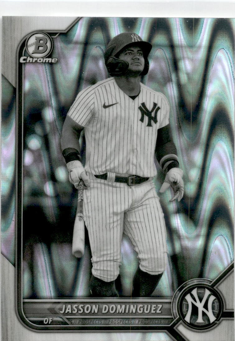 2022 Bowman Chrome Black and White Raywave #BDC-75 Jasson Dominguez Yankees