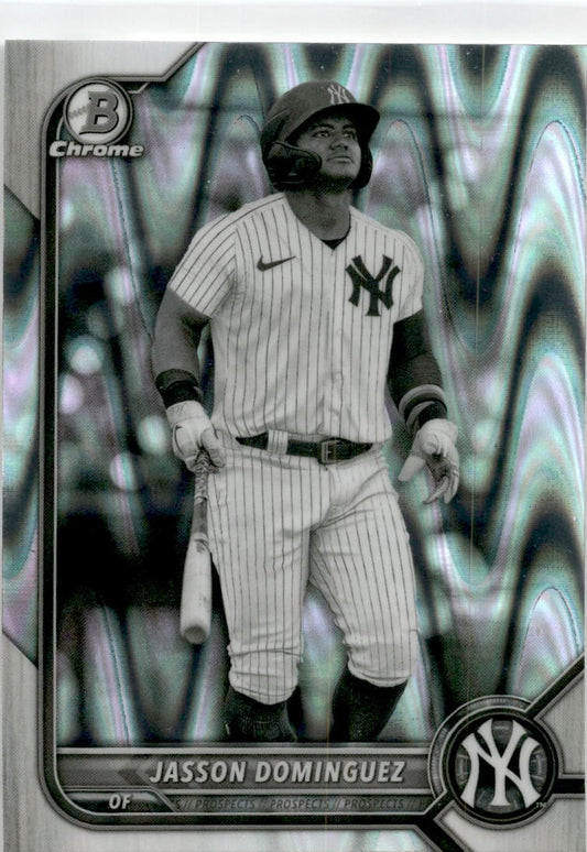 2022 Bowman Chrome Black and White Raywave #BDC-75 Jasson Dominguez Yankees