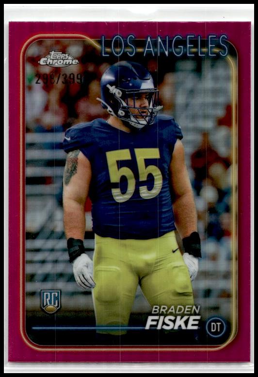 2024 Topps Chrome Magenta Refractor #273 Braden Fiske Rookie Rams