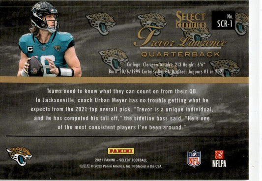 2021 Select #SCR-1 Trevor Lawrence Rookie Jacksonville Jaguars