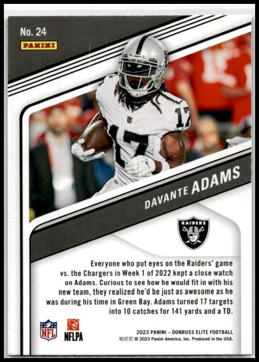 2023 Donruss Elite #24 Davante Adams Las Vegas Raiders
