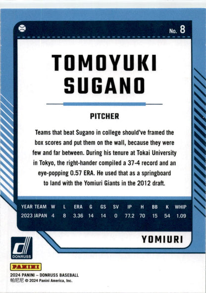 2024 Donruss Liberty #8 Tomoyuki Sugano Yomiuri Giants