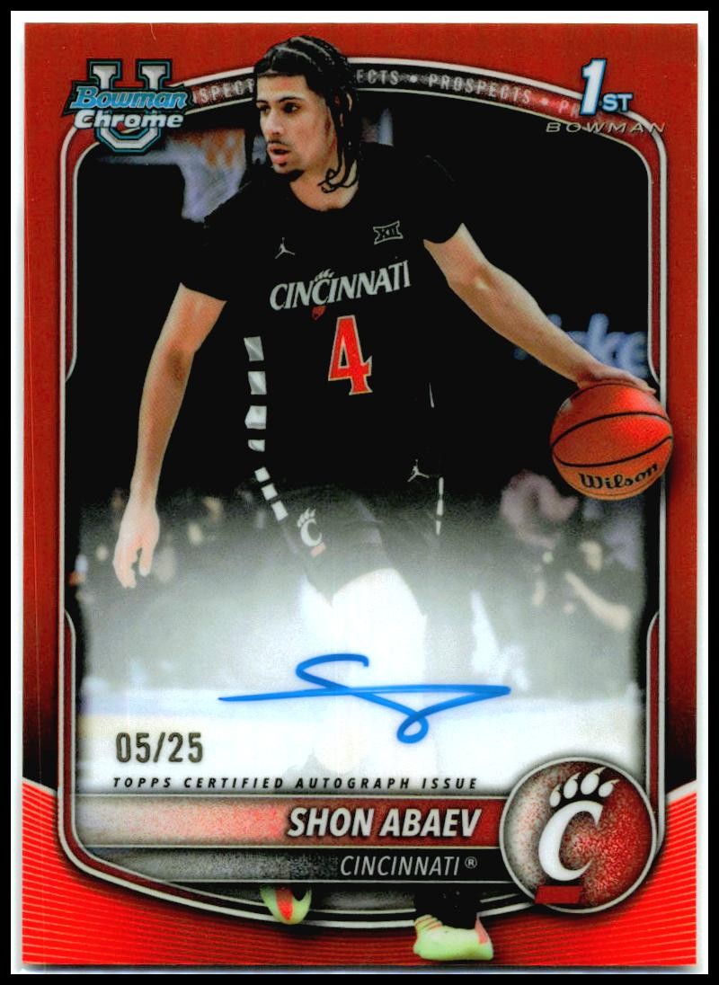 2025-26 Bowman Chrome Auto Orange /25 #CPASA Shon Abaev Cincinnati