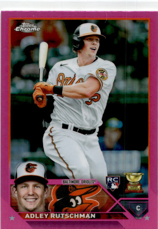 2023 Topps Chrome Pink Refractor #1 Adley Rutschman Baltimore Orioles.