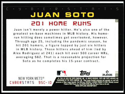 2025 topps archives Cyberstats #95C-10 Juan Soto Chicago Bears