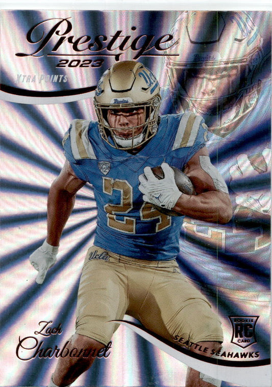 2023 Panini Prestige Xtra Points Sunburst #389 Zach Charbonnet Rookie Seahawks
