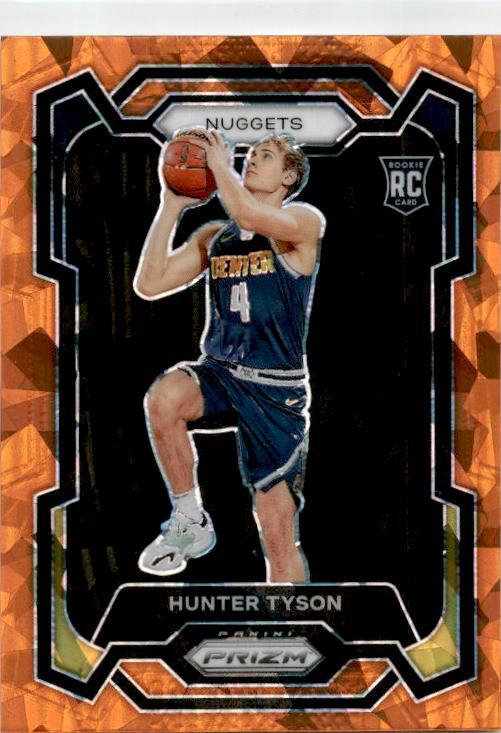 2023-24 Panini Prizm Prizms Orange Ice #171 Hunter Tyson Rookie Denver Nuggets