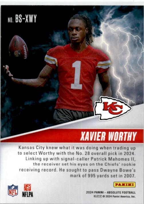 2024 Panini Absolute By Storm #BS-XWY Xavier Worthy Kansas City Chiefs