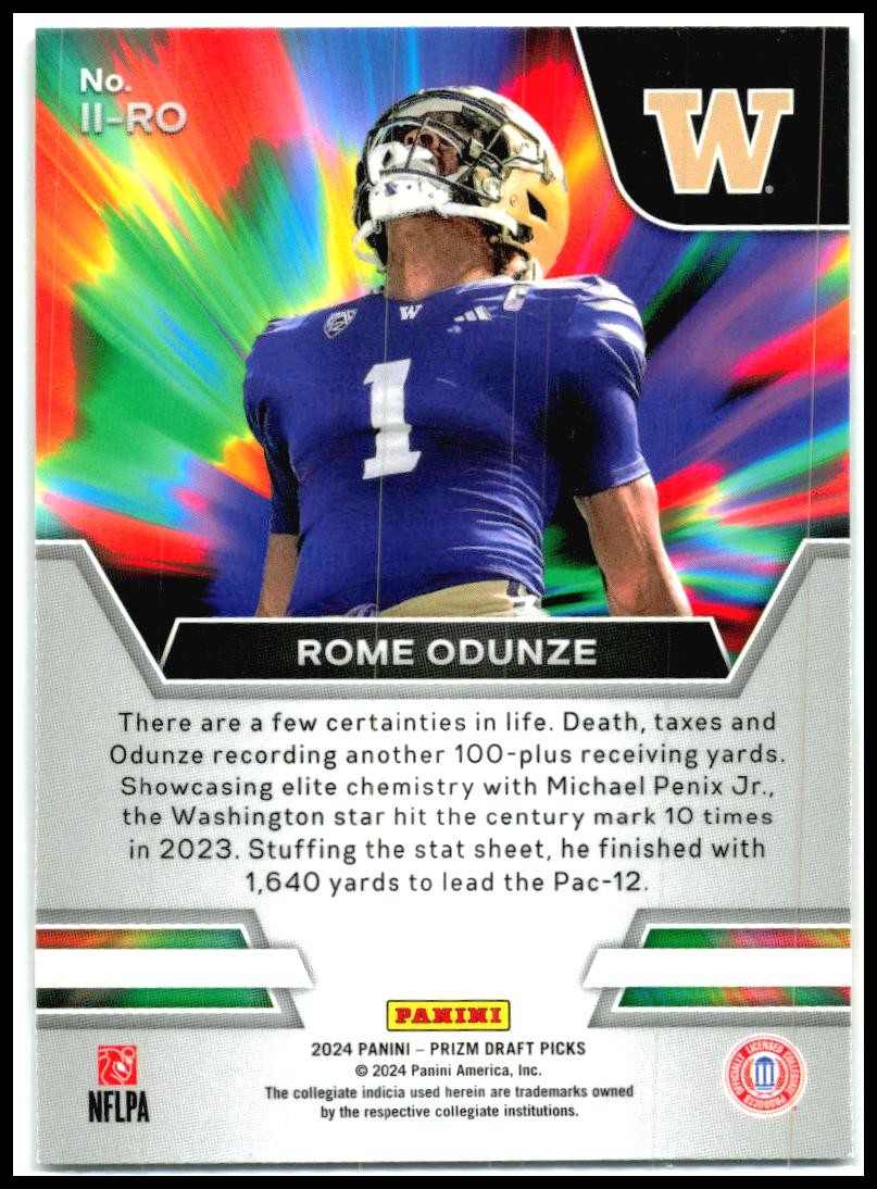 2024 Panini Prizm Draft Picks Instant Impact #II-RO Rome Odunze Bears