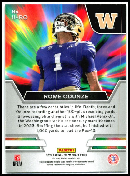2024 Panini Prizm Draft Picks Instant Impact #II-RO Rome Odunze Bears
