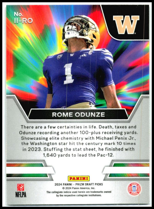 2024 Panini Prizm Draft Picks Instant Impact #II-RO Rome Odunze Bears