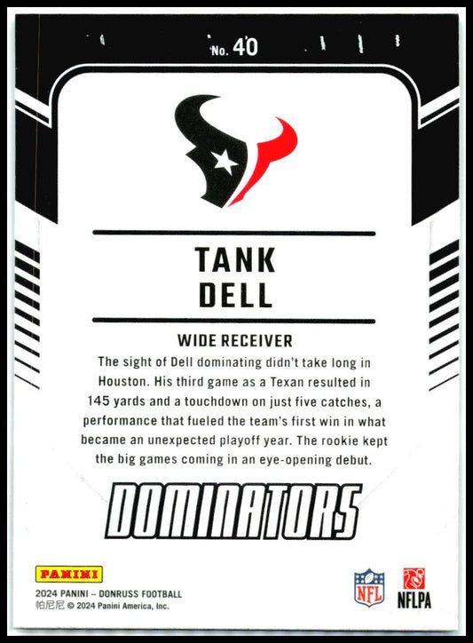 2024 Donruss Dominators #40 Tank Dell Houston Texans