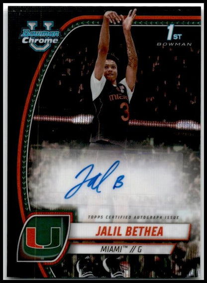 2024-25 Bowman University Chrome Black Wave Refractor #28 Jalil Bethea Miam
